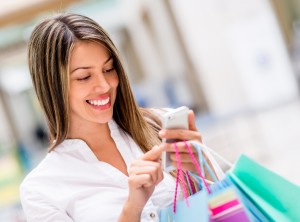 Shopper on phone